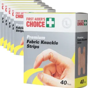 6 Pack First Aiders Choice Premium Knuckle Fabric Strips Bands Fingers Box 40