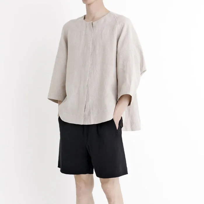 7115 By Szeki Lantern Sleeve Shirt Oatmeal