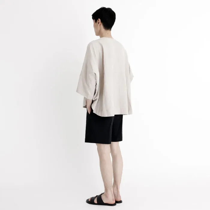 7115 By Szeki Lantern Sleeve Shirt Oatmeal