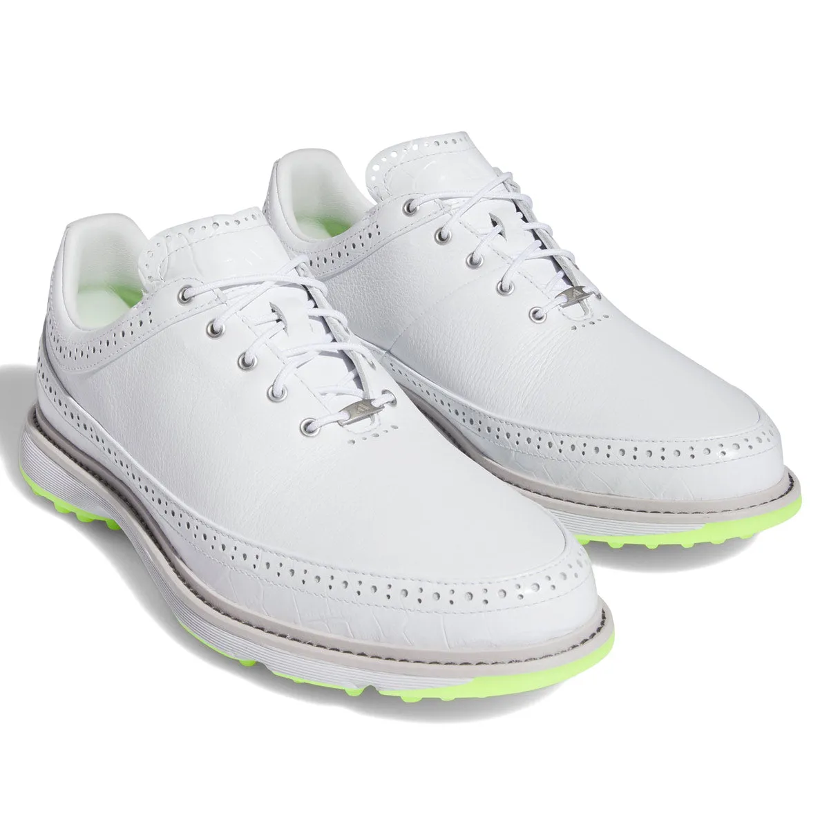 adidas MC80 Golf Shoes - White Silver Lucid Lemon