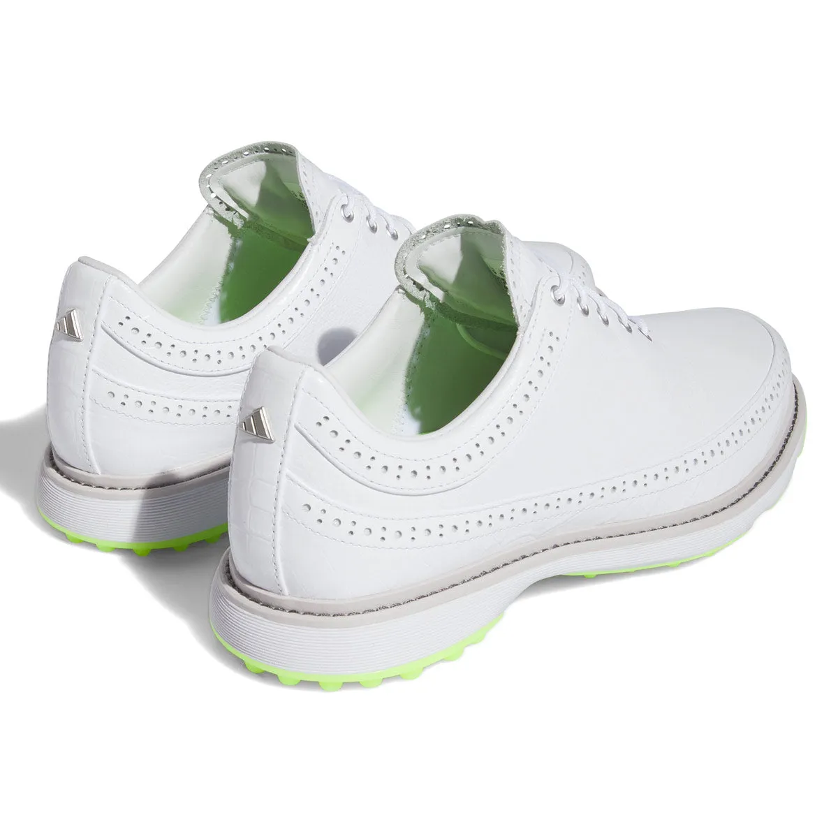 adidas MC80 Golf Shoes - White Silver Lucid Lemon