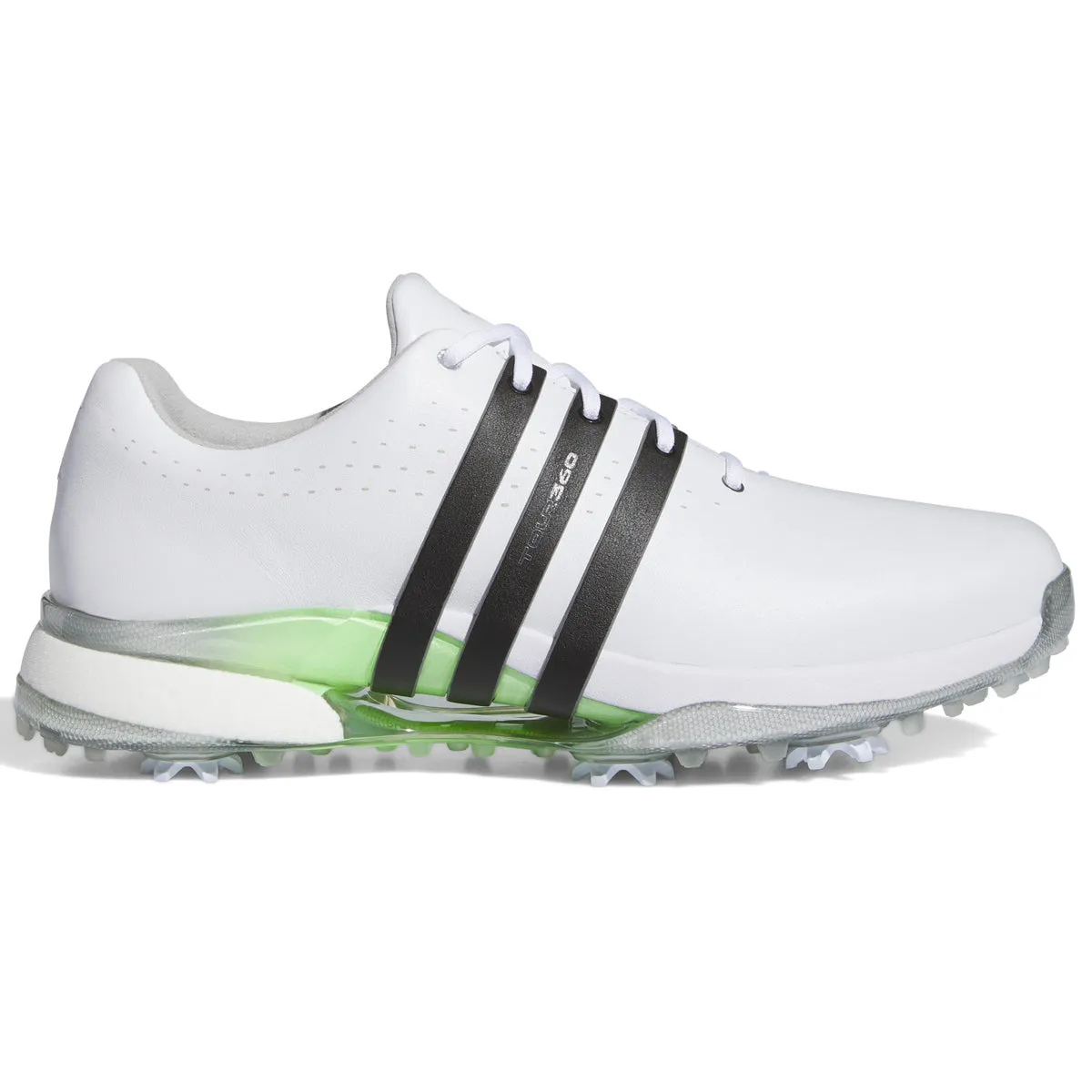 adidas Tour360 24 Boost Golf Shoes - White Black Green Spark