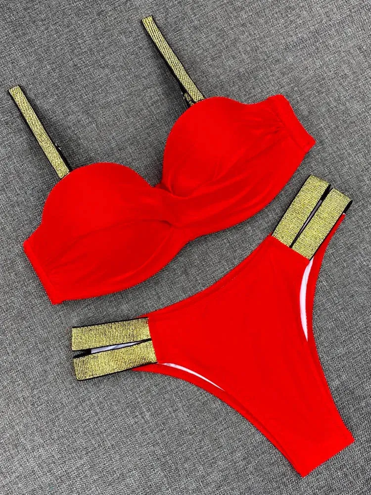 Bandeau Push Up Bikini Two Piece