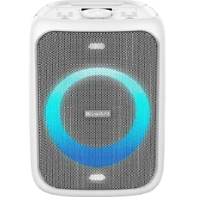 BlueAnt Portable X5 Bluetooth Party Speaker Light Up Microphones White