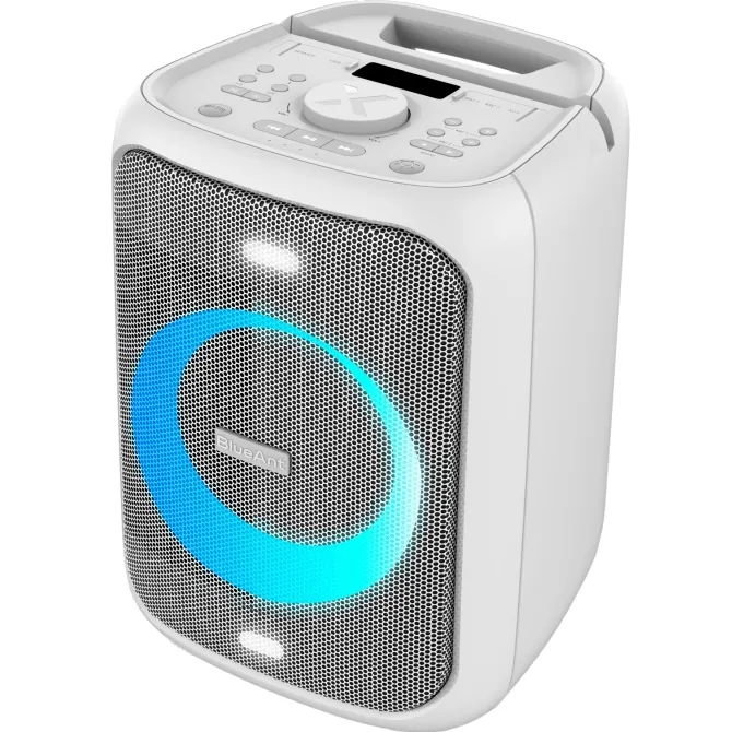 BlueAnt Portable X5 Bluetooth Party Speaker Light Up Microphones White