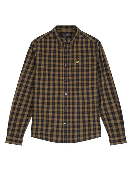 Camisa Lyle Scott de cuadros verde oliva para hombre