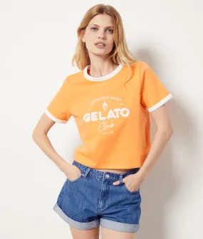 Camiseta de algodón estampado 'gelato' BARI JAUNE ACIDULE - ETAM