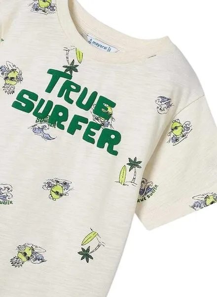 Camiseta Mayoral True Surfer Blanco Para Niño