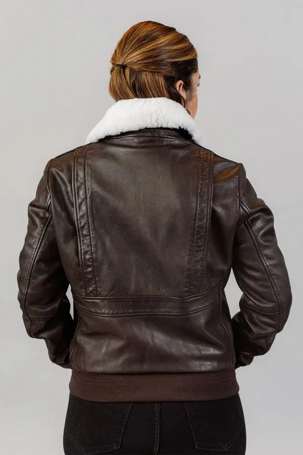 Chaqueta Mujeres Patrouille De France Todd Alpha Brown Col Blanc