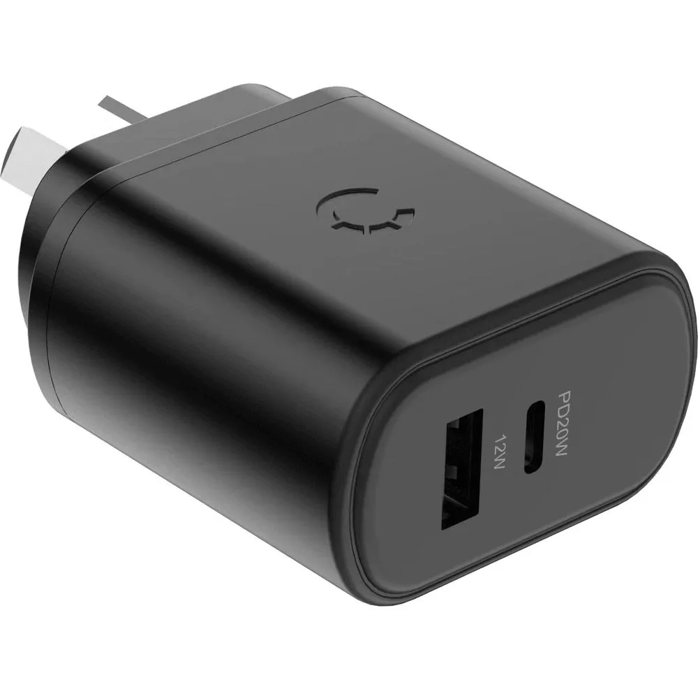 Cygnett Powerplus 32W USB-C/USB PD Dual Port Wall Charger Fast Charging