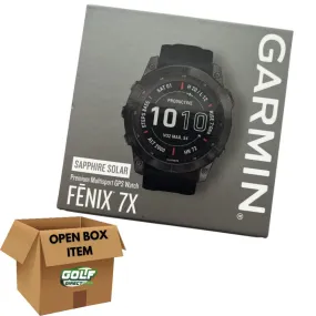 Garmin fenix 7X GPS Watch Sapphire Solar Edition Carbon Gray DLC Titanium w/Black Band (Open Box)