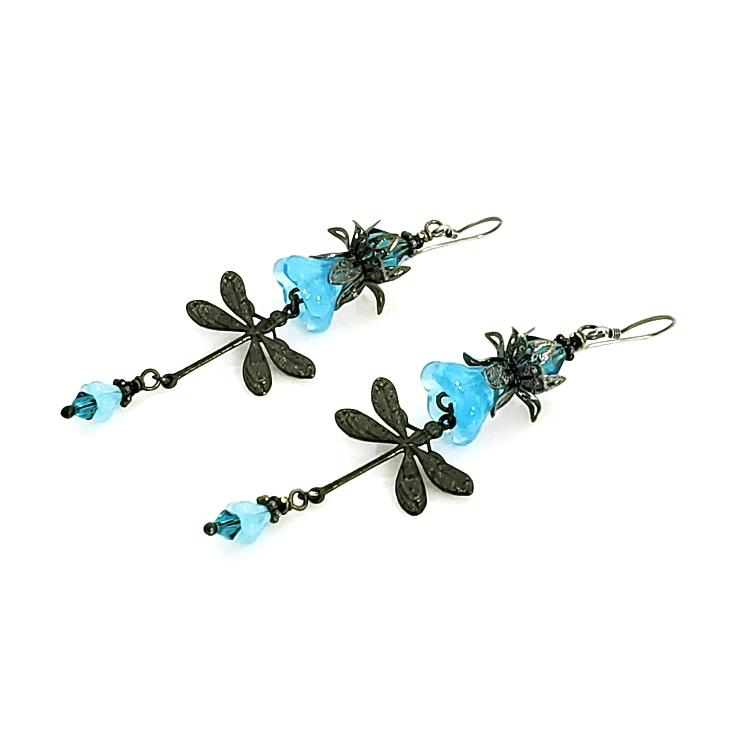 Gothic Dragonfly Earrings, Black Do It Yourself Jewelry Kit, Vampire Inspired #1031