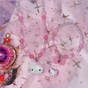 Hello Kitty Necklace, Bracelet, Ring Set - INS Cute, 3-Piece Jewelry - BY50030