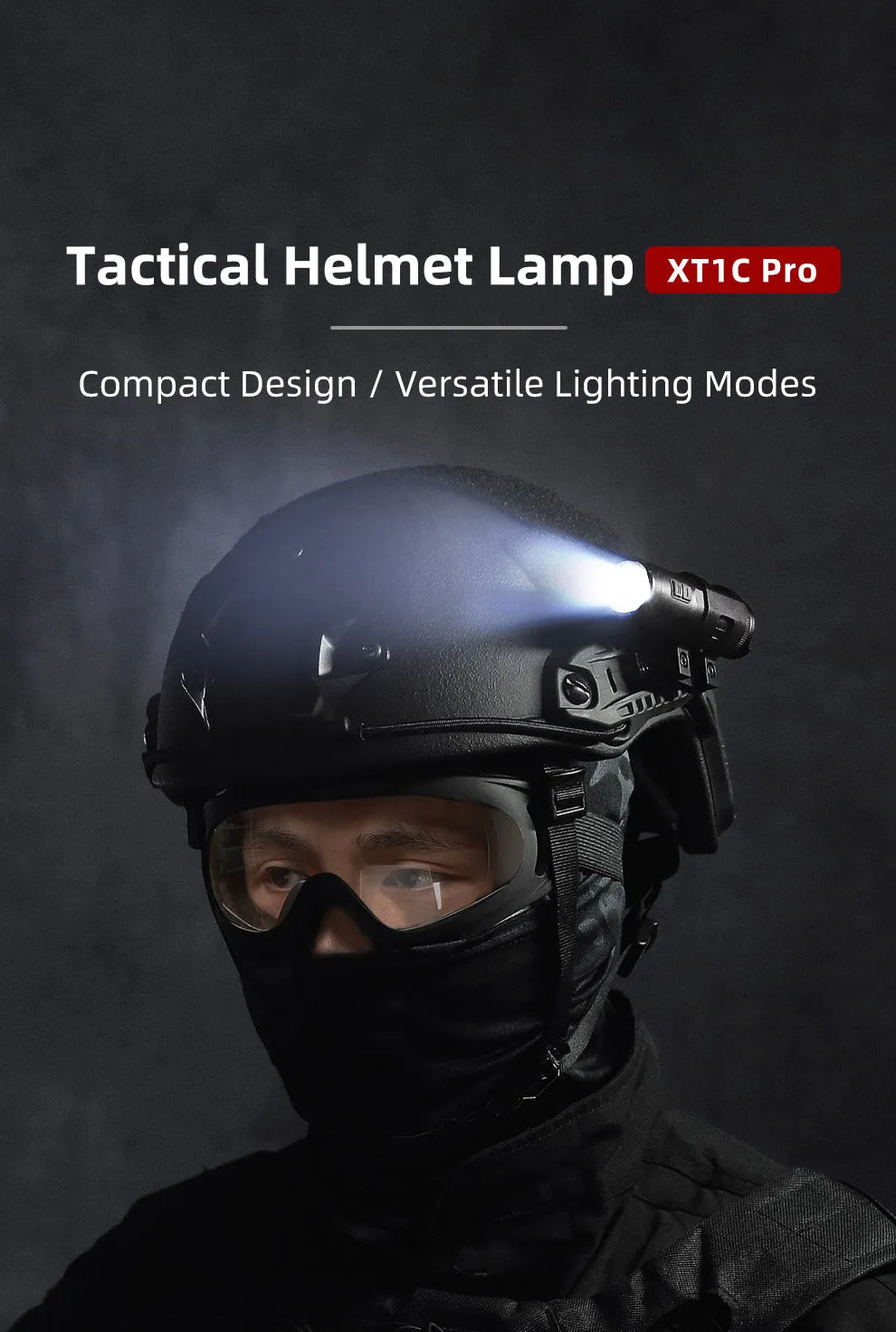 KLARUS TACTICAL HELMET LAMP XT1C PRO - 1000 LUMENS