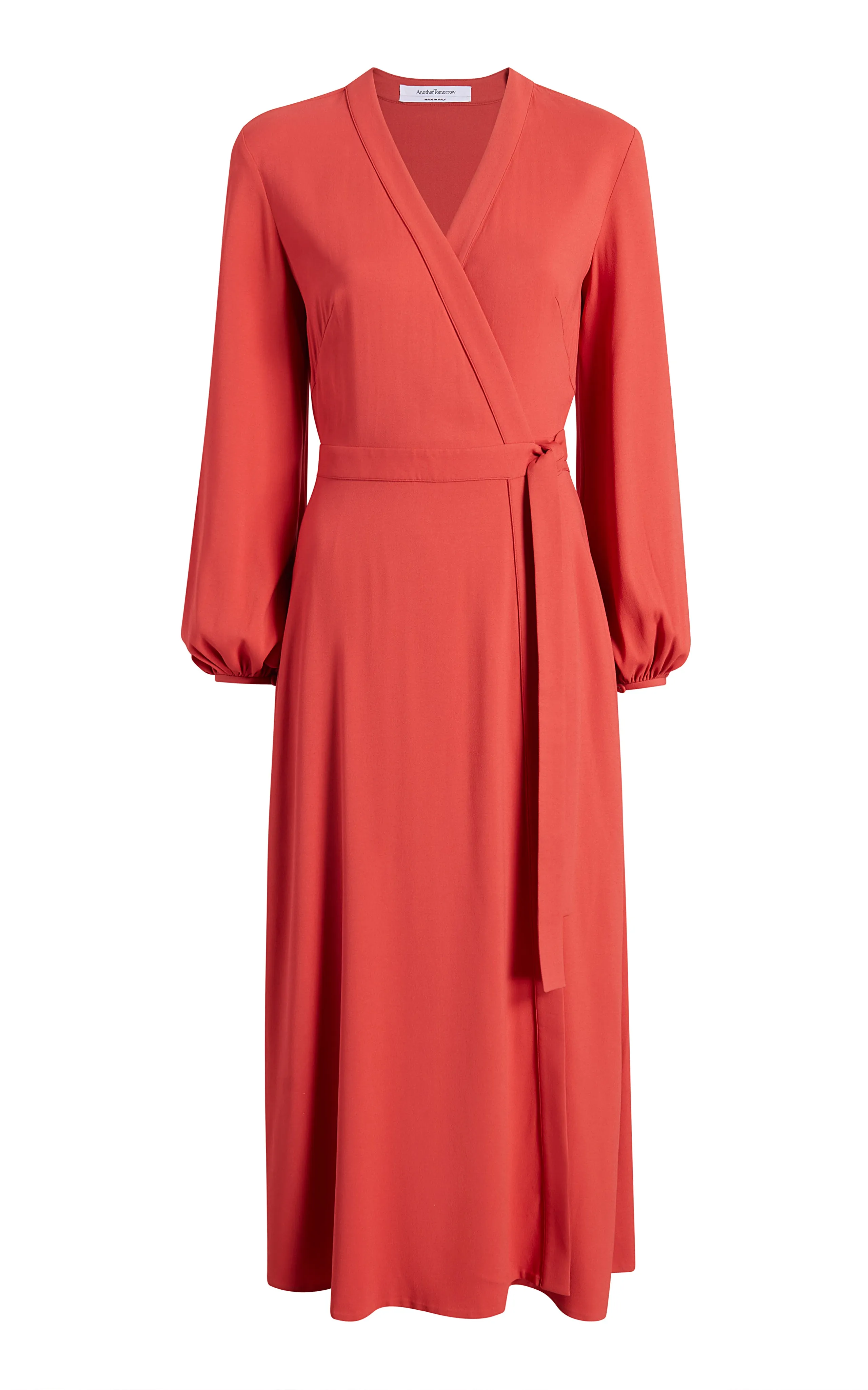 Lantern Sleeve Wrap Dress