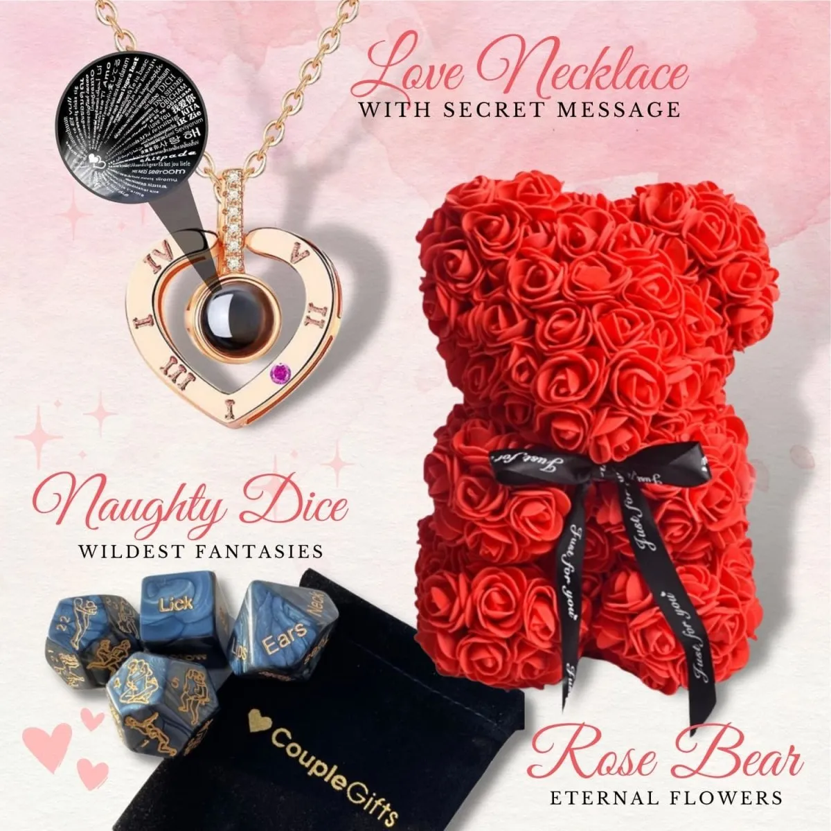 Love Bundle - Necklace, Bear, Dice