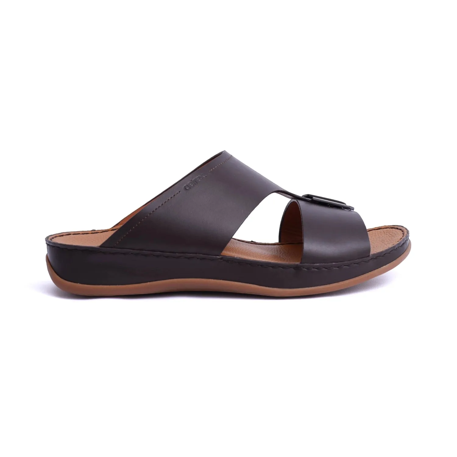 MATTE LEATHER SLIM ICONIC AETREX ARABIC SANDAL BROWN