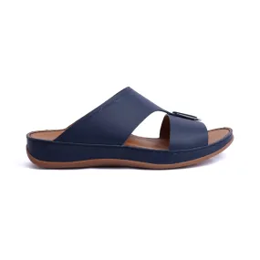 MATTE LEATHER SLIM ICONIC AETREX ARABIC SANDAL NAVY