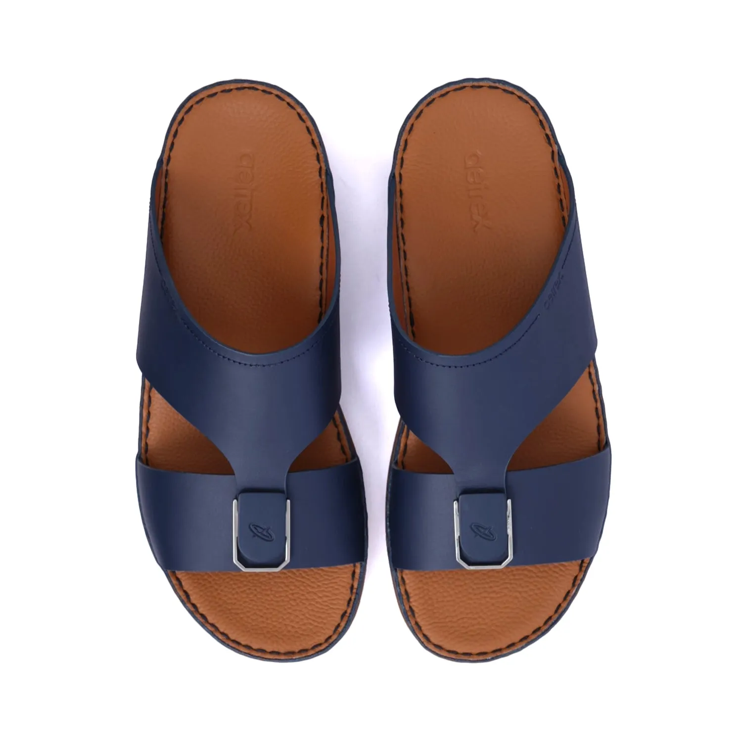 MATTE LEATHER SLIM ICONIC AETREX ARABIC SANDAL NAVY