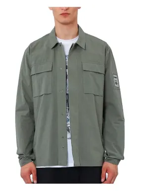 Men's Religion Cotton Terrace Overshirt Olive