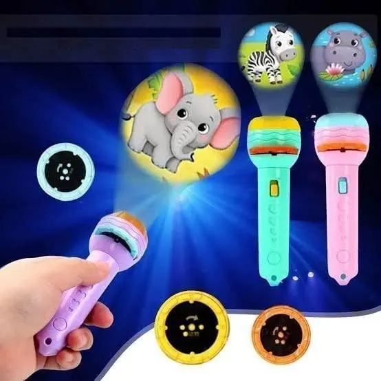 Mini Flashlight Torch Toy with 3 Slides, 24 Random Pattern-1 Piece