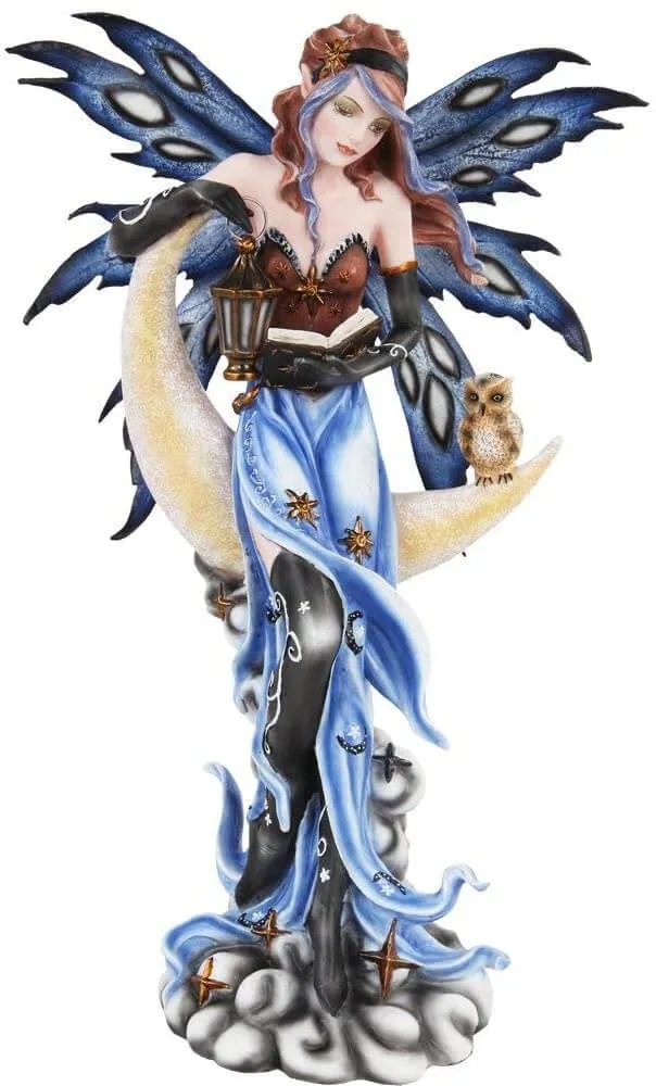 Moon Fairy with Owl Figurine