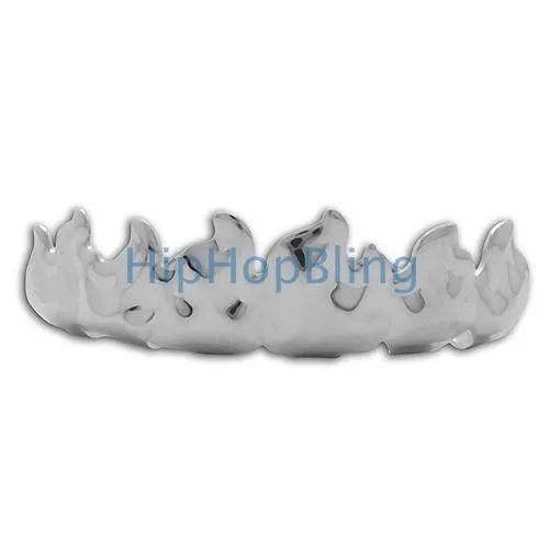 On Fire Custom Platinum Teeth Grillz