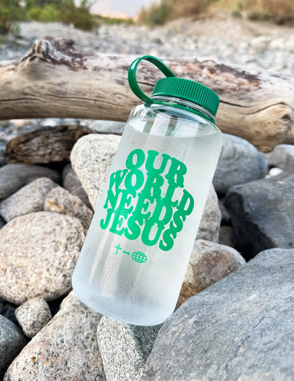 Our World Needs Jesus Water Bottle