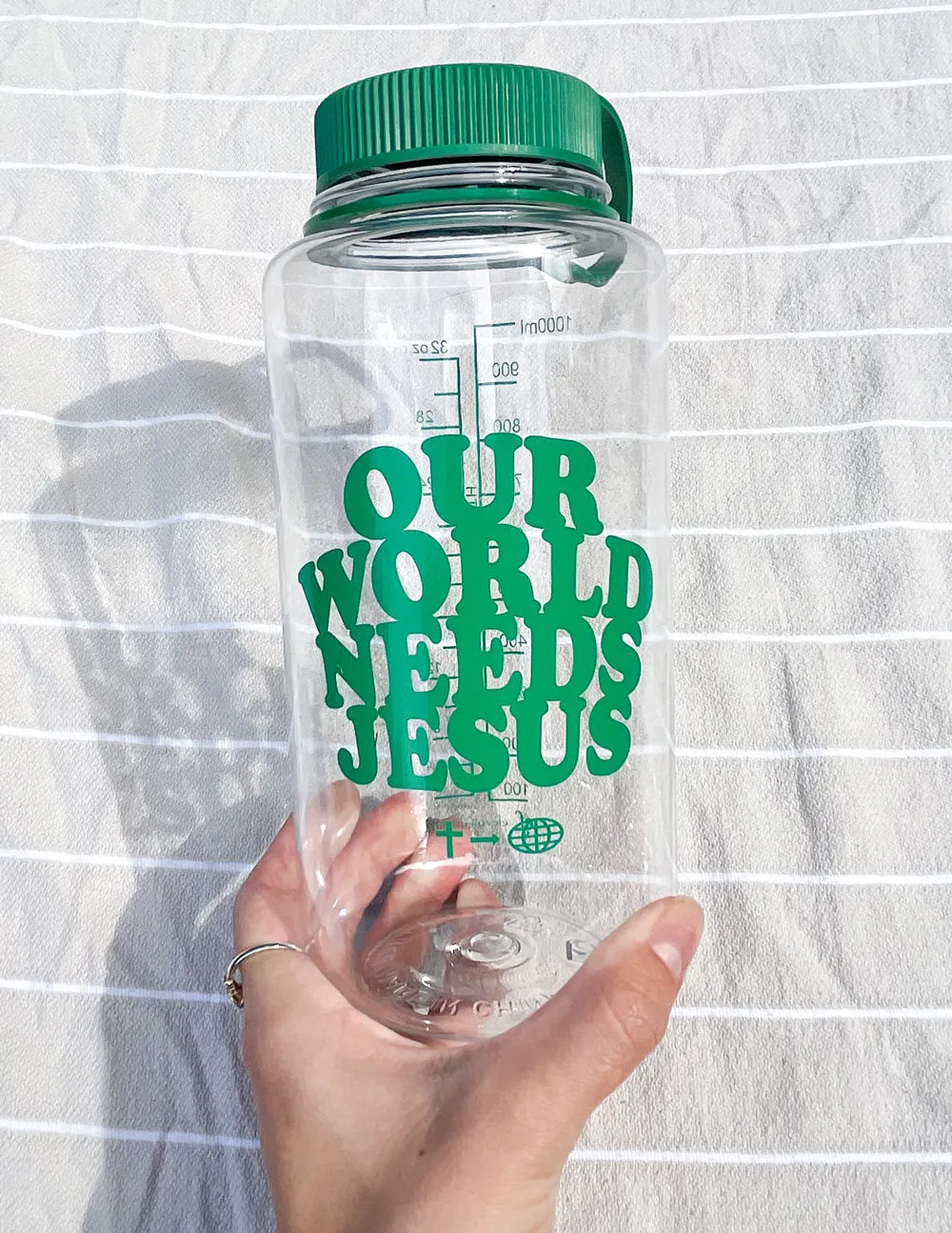 Our World Needs Jesus Water Bottle