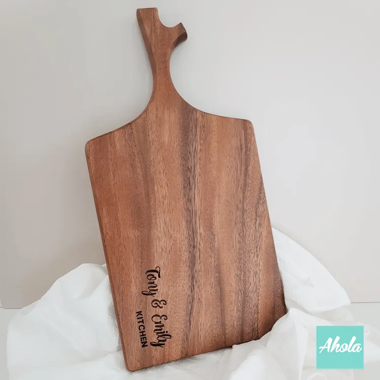 【Patsy】Wood Cutting Board with Branch shape handle 相思木刻字樹枝形狀手柄多用途砧板 (3-5個工作天完成)