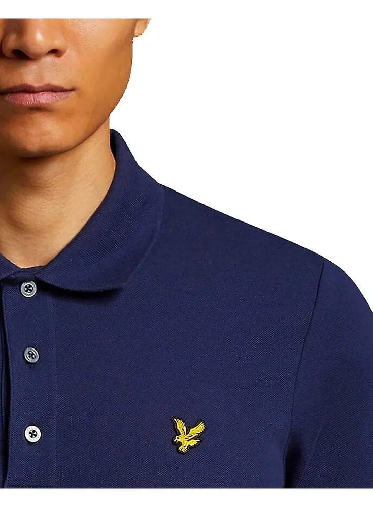 Polo liso para hombre Lyle & Scott Lyle And Scott Organic Hombre Regular Fit Azul marino