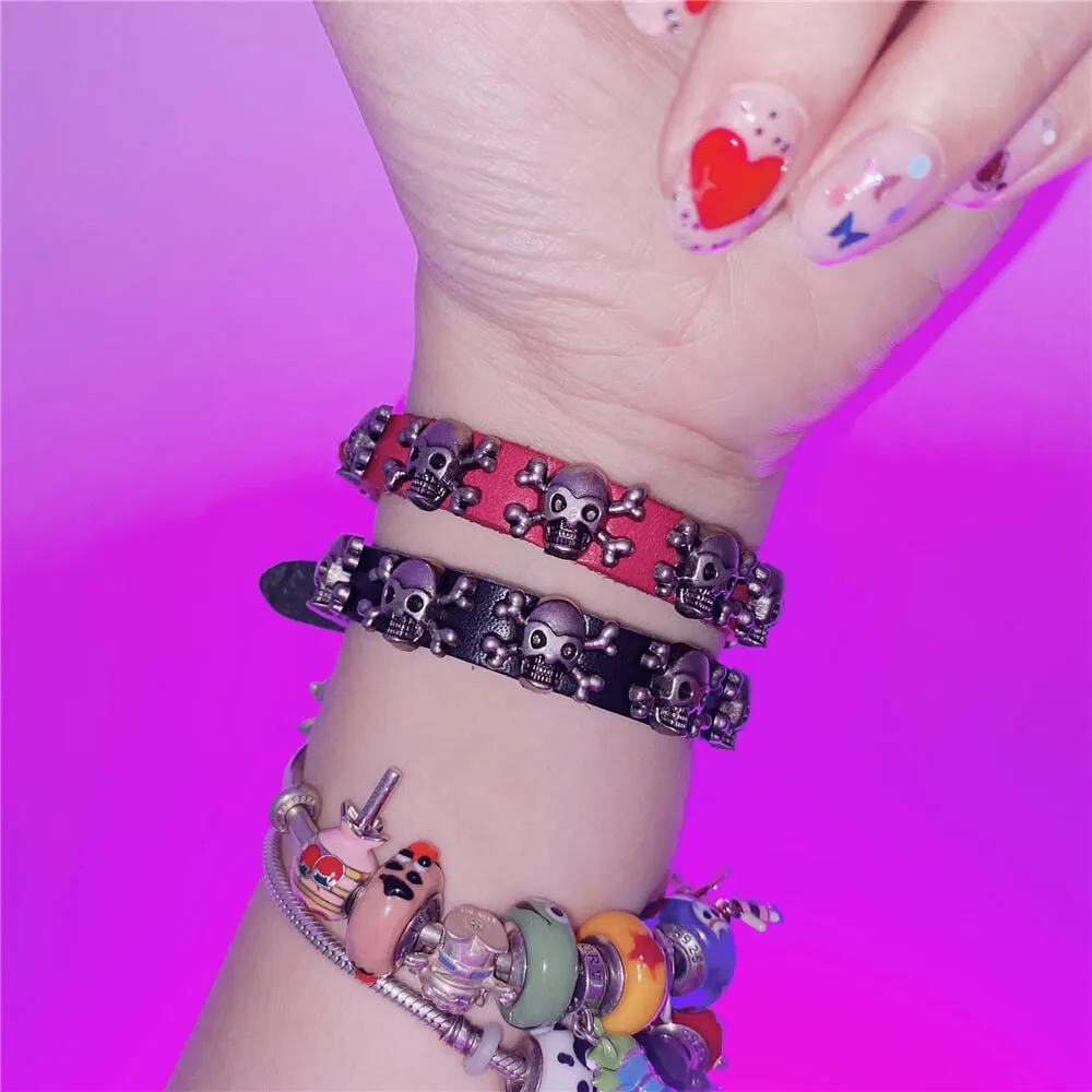 Skeleton punk puppy Y2K bracelet 52022 for sale