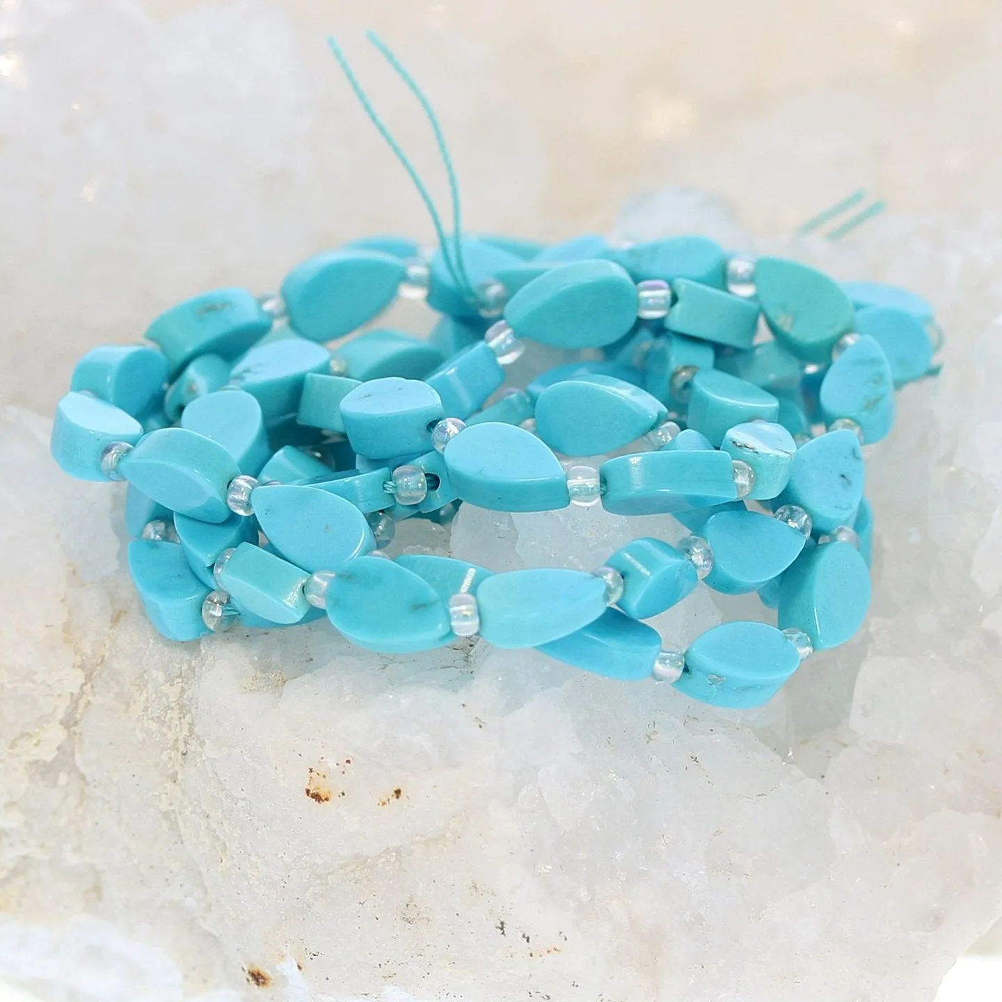 Sleeping Beauty Turquoise Teardrop Beads 8X5Mm 15