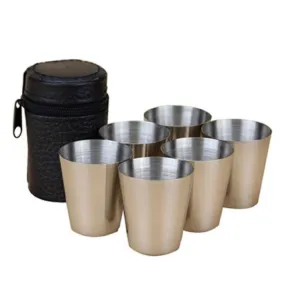 Stainless Steel Cups Wine Shots Portable Drinkware Sets 4pcs Set 30ml