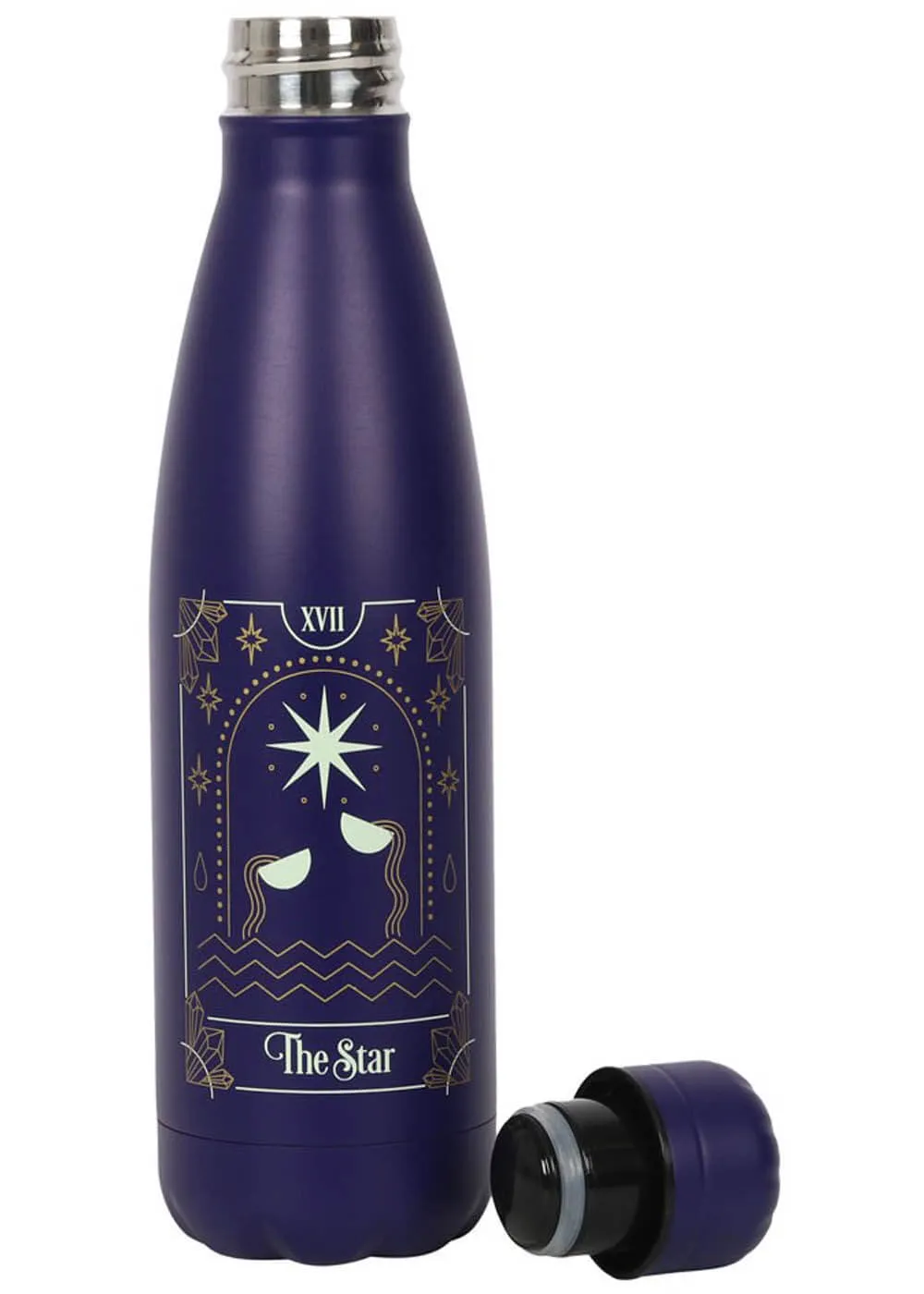 Succubus The Star Tarot Metal Water Bottle Blue