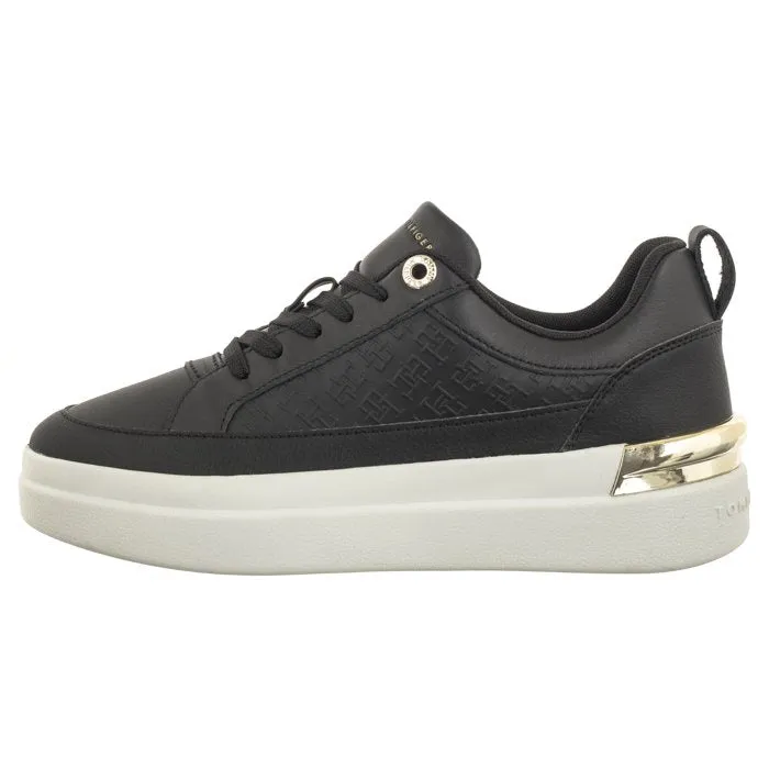 Tommy Hilfiger Black Monogram Trainer - Lux Court