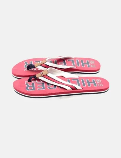 Tommy Hilfiger Chanclas rojas logo