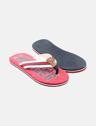 Tommy Hilfiger Chanclas rojas logo