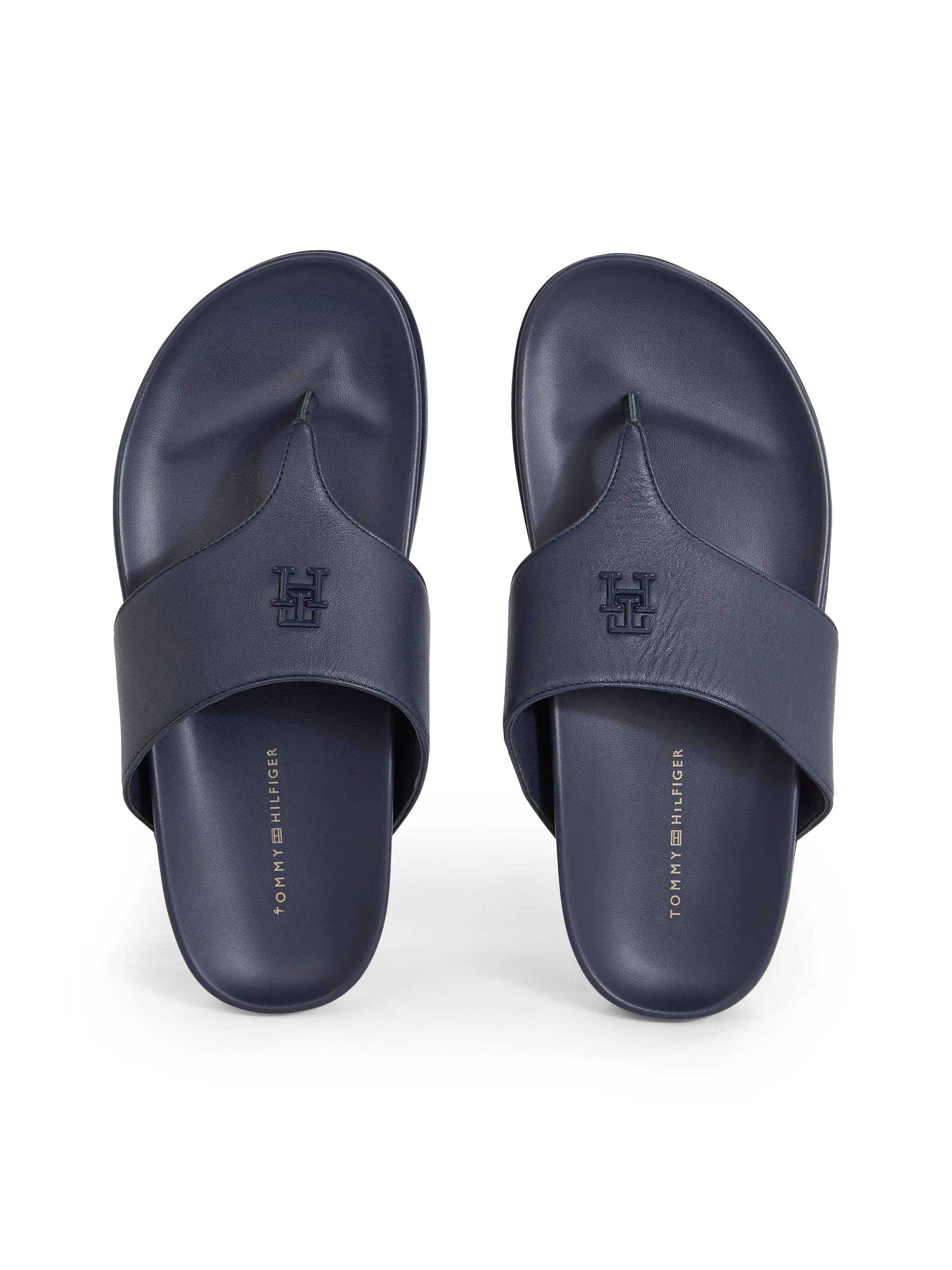 Tommy Hilfiger navy leather comfort sandals