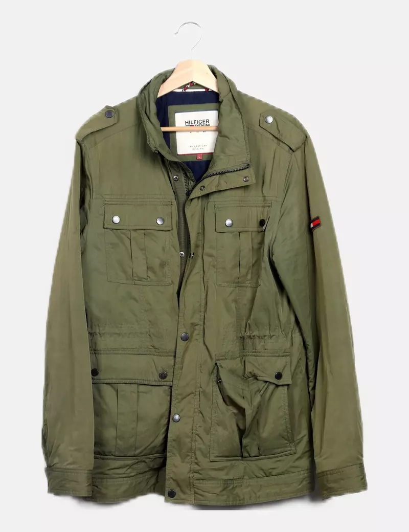 Tommy Hilfiger Parka verde impermeable