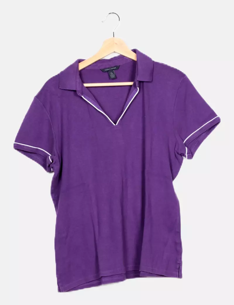 Tommy Hilfiger Polo básico morado