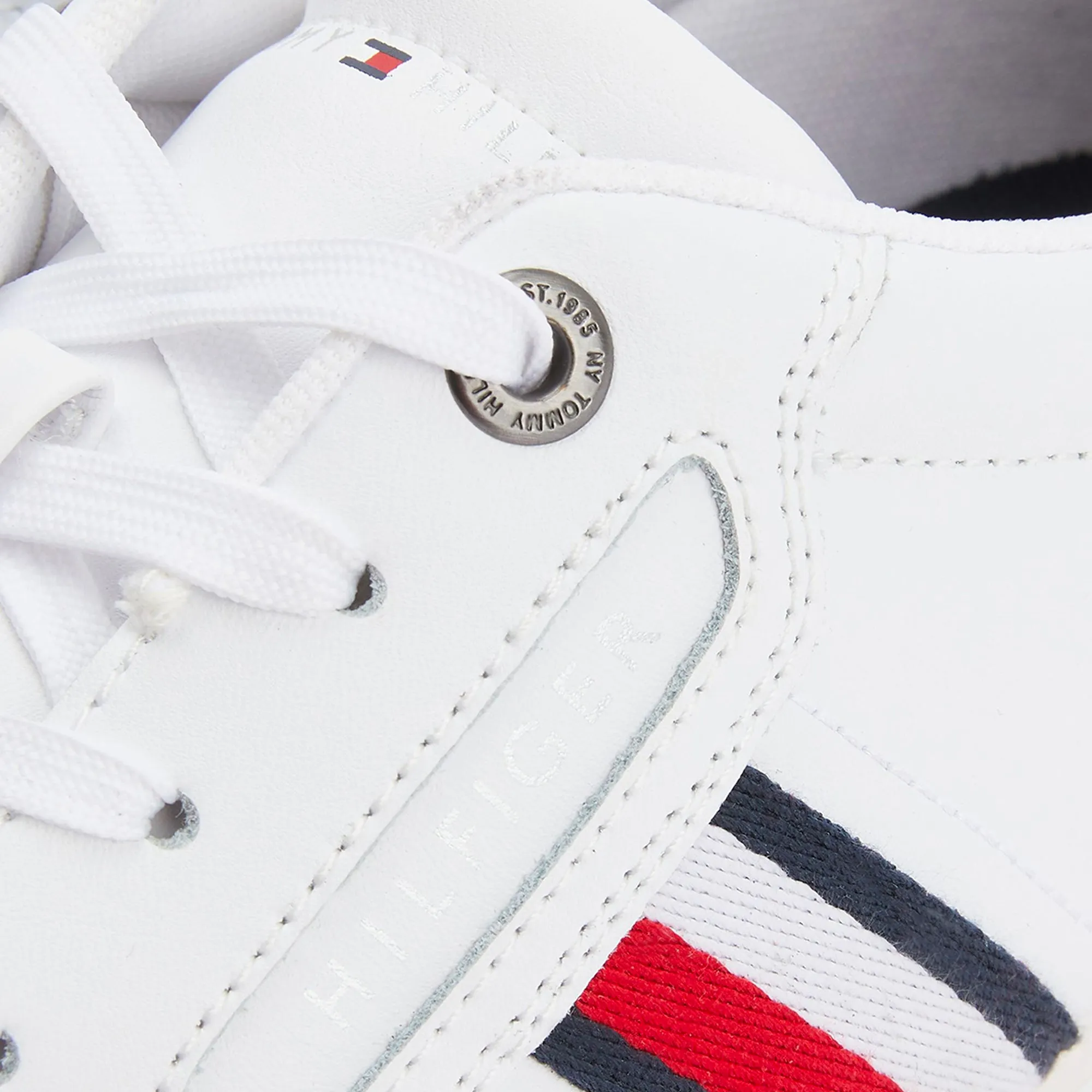 Tommy Hilfiger White Webbing Cupsole Trainers