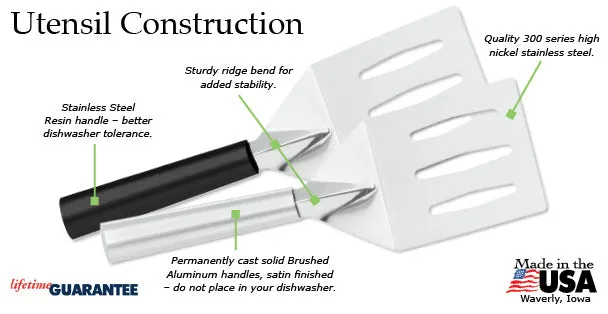 Turnover Spatula Black Handle USA Made by Rada Cutlery W228