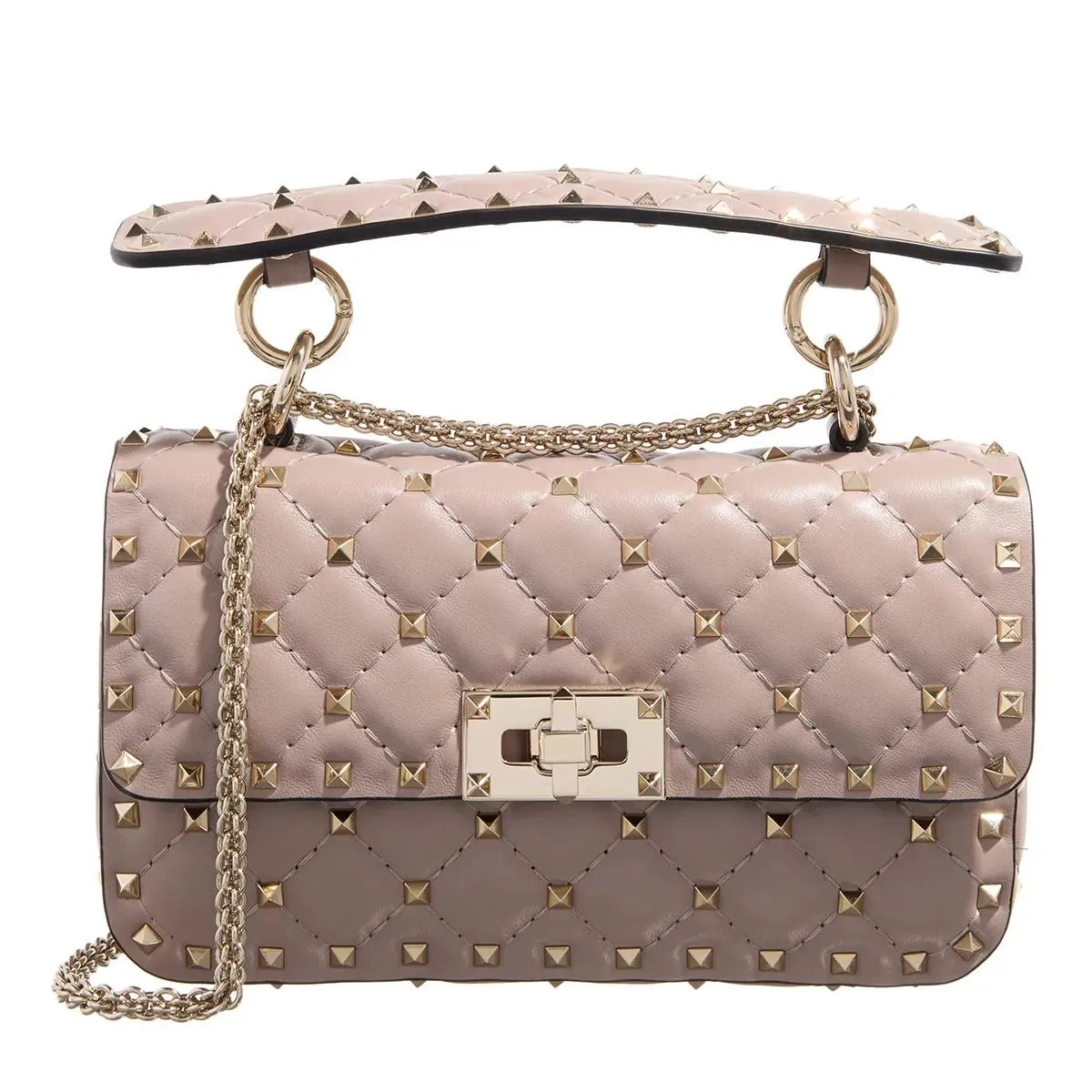 Valentino Garavani  Rockstud Spike Small Shoulder Bag Poudre