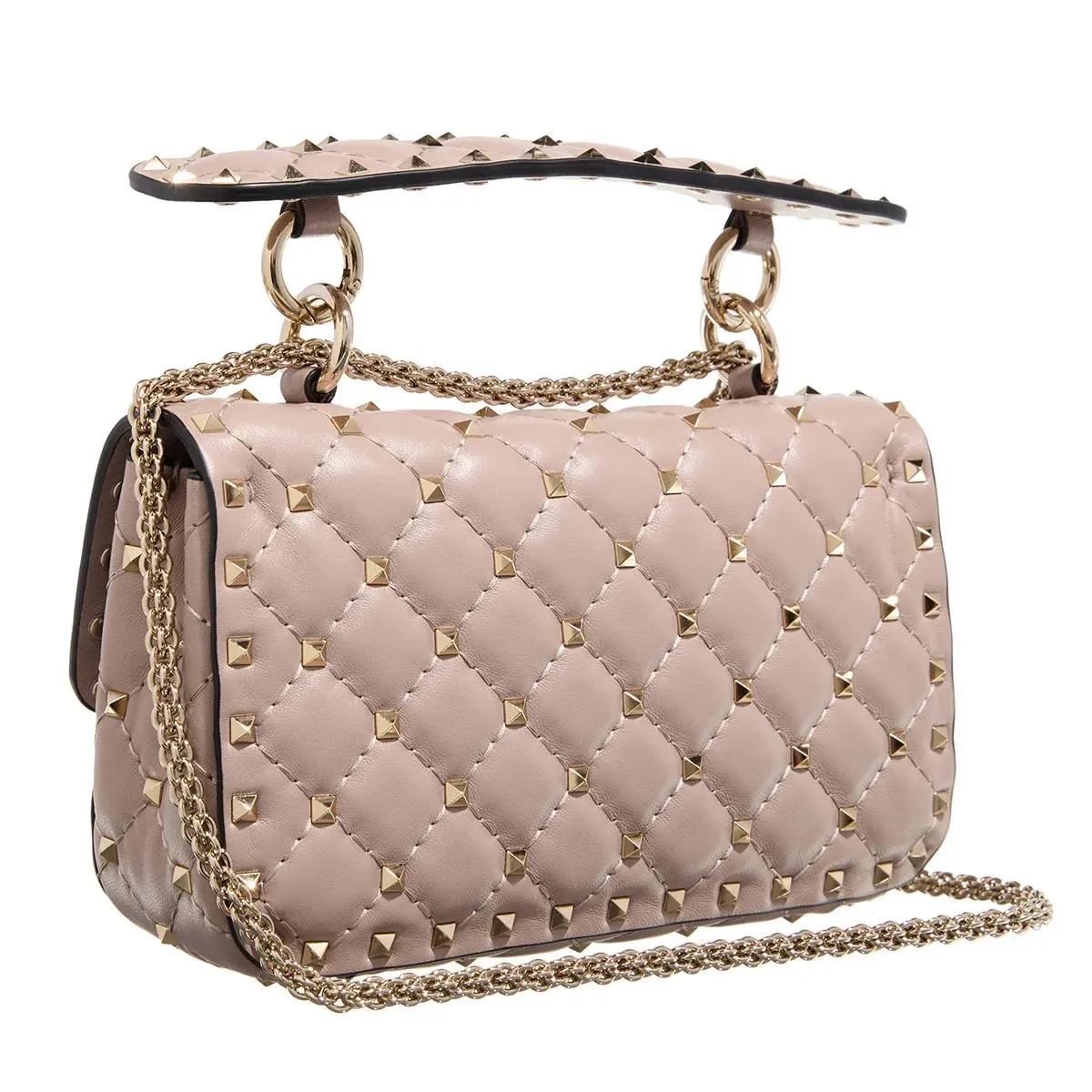 Valentino Garavani  Rockstud Spike Small Shoulder Bag Poudre