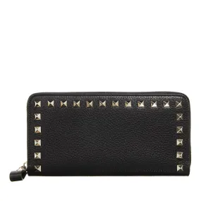 Valentino Garavani  Rockstud Zip Around Wallet Nero