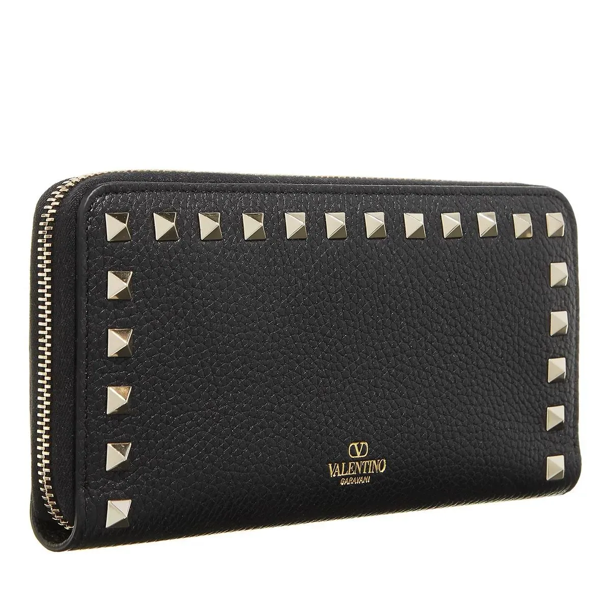 Valentino Garavani  Rockstud Zip Around Wallet Nero