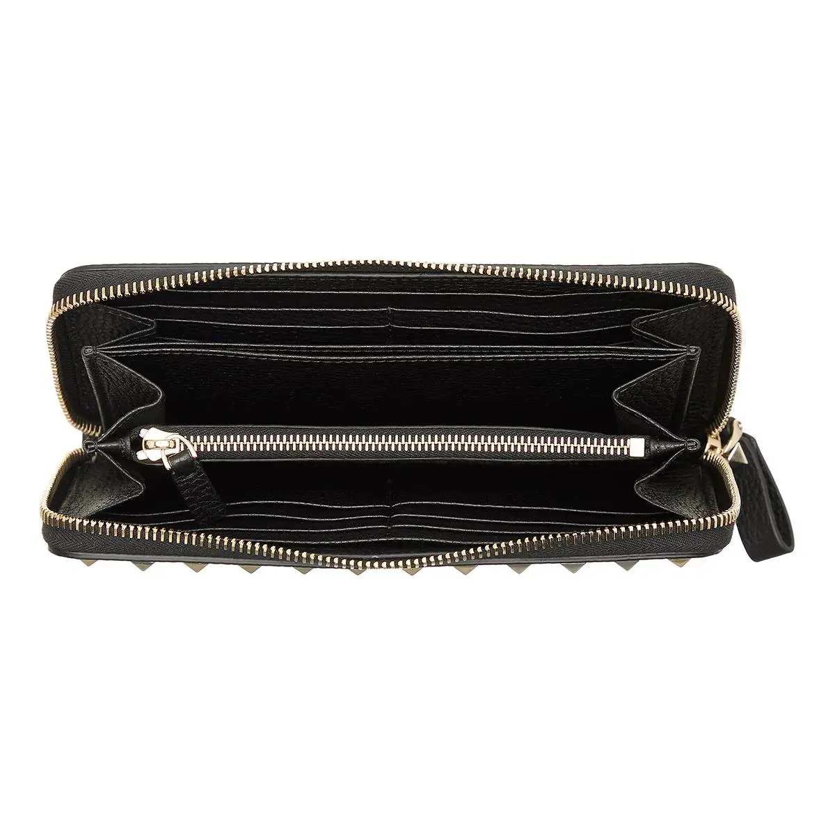 Valentino Garavani  Rockstud Zip Around Wallet Nero