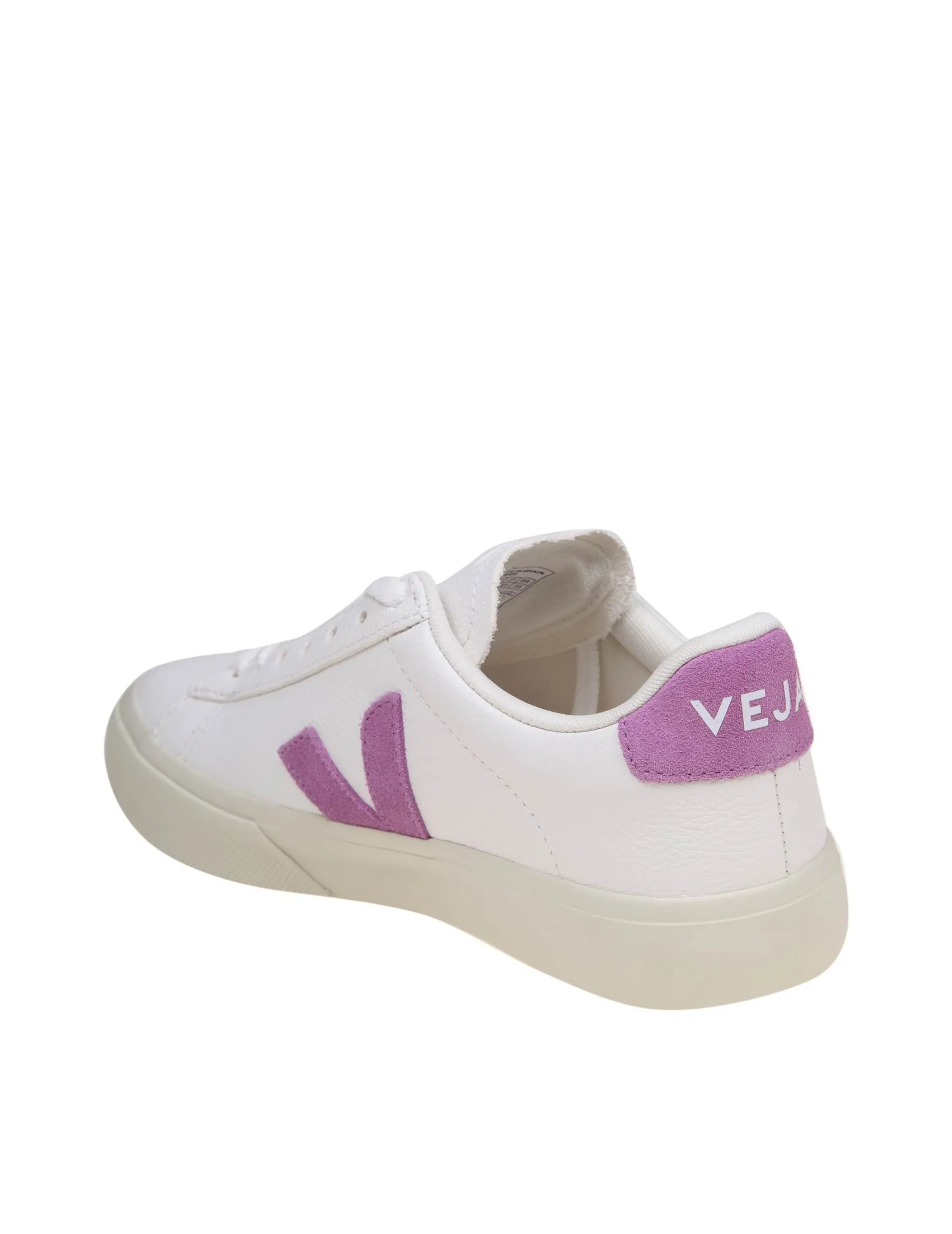 VEJA CAMPO CHROMEFREE IN WHITE/MULBERRY LEATHER