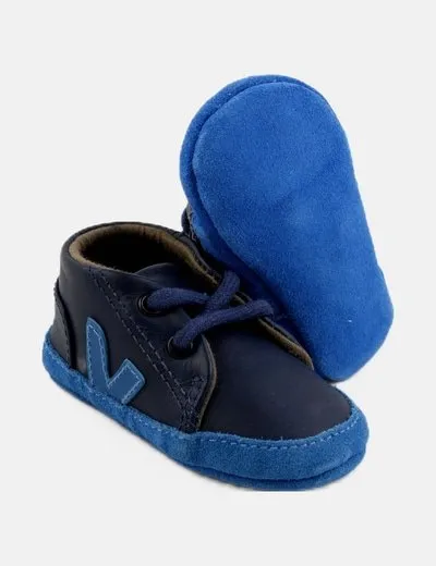 Veja Patuco azul bicolor tejido combinado